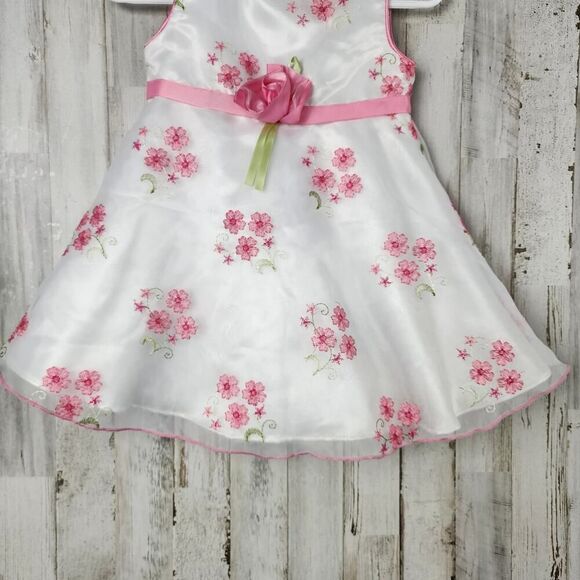 Youngland Baby Floral Dress White Pink Size 24 Months - Picture 5 of 9